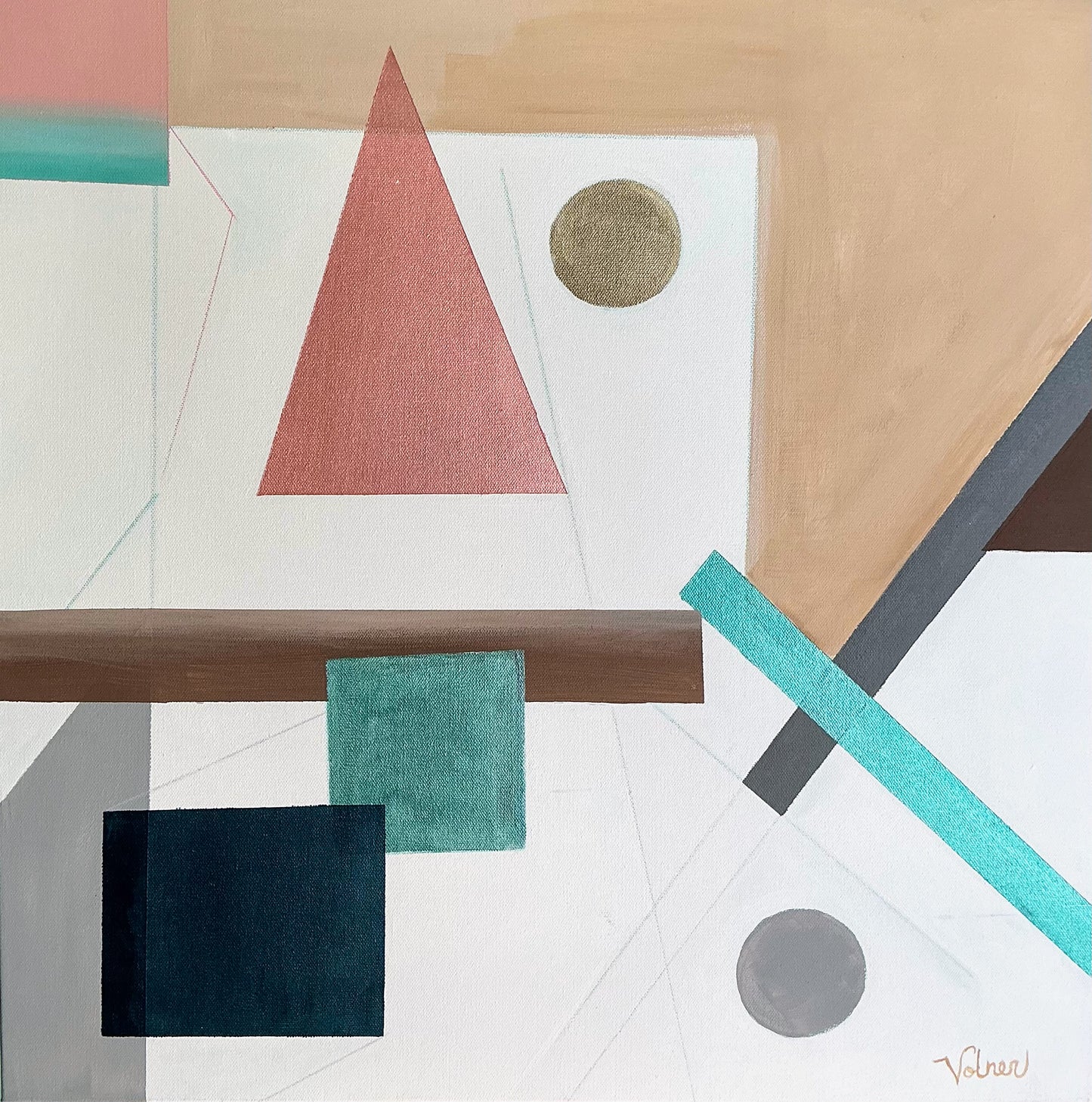 Pinball Beach 24x24 Painting Charlene Volner