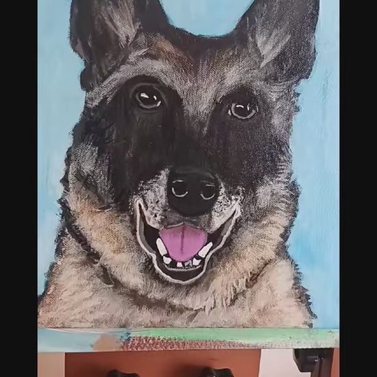 Pet Portrait 12x12 acrylic Charlene Volner 