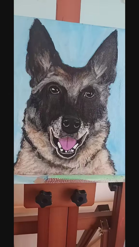 Pet Portrait 12x12 acrylic Charlene Volner 
